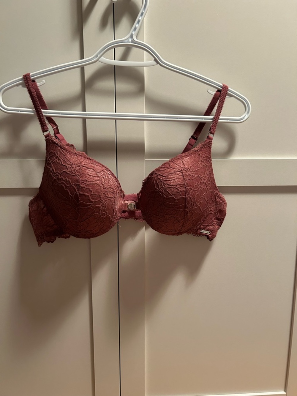 La Vie En Rose Lace Push-Up Bra in Mauve Pink